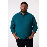 Men Plus Poloshirt Poloshirt Bauchfit Basic Piqué Langarm
