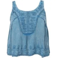 Guru-Shop T-Shirt Besticktes Top Boho chic, kurzes lockeres.. alternative Bekleidung, Festival, Ethno Style