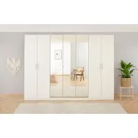 OTTO home Kleiderschrank Mehrzweckschrank Aktenschrank Möbel Mietswohnung Schlafzimmer KOLUNA (Breiten 181/226/271/315 cm Höhen 210/229 cm, moderne Dekor-Front) mit Spiegel, inkl. 2 Innenschubladen sowie extra Böden MADE IN GERMANY