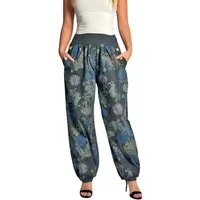 Mississhop Haremshose Baumwollhose Damenhose Aladinhose Blumenprint Sommerhose M. 277 (1-tlg)