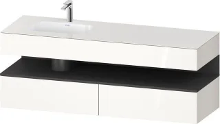 Duravit Qatego Einbauwaschtisch mit Konsolenwaschtischunterbau Weiß Hochglanz 1600x500x600 mm - QA47 QA4795049220010
