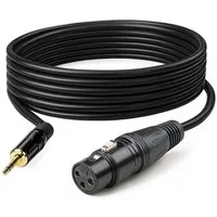 Bolwins O61C XLR auf 3,5mm Klinke Audio Mikrofonkabel 5m AUX IN/OUT Adapter Audio-Kabel, 3,5 mm Stereo TRS Klinkenstecker, XLR Buchse (3-polig, Female) (500 cm), XLR auf 3,5 mm Klinke Audiokabel Studioqualität Audioübertragung