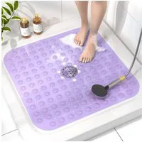 LuxusKollektion Duschmatte Duschmatte Antirutsch Saugnäpfen Violett 53 x 53 cm (Quadratisch)