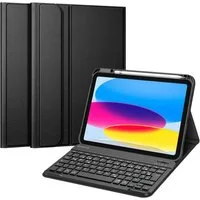 Fintie Tablet-Hülle für iPad 11. Generation 11" 2025(A16), iPad 10. Generation 2022 10.9", Case mit Pencil Halter, magnetisch Abnehmbarer Tastatur(QWERTZ Layout)