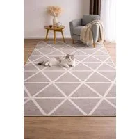 Vimoda Teppich Viva Classic, Wohnzimmer Rauten Motiv, Rechteckig, Höhe: 12 mm, Läufer Wohnzimmer, Schlafzimmer Küche