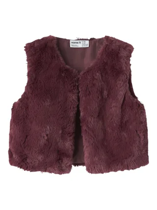 NAME IT - NMFNANIS FAKE FUR VEST Wild Ginger - Gr. - 92