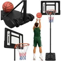Trizand Basketballkorb Verstellbarer Basketballkorb mit Ballfuß (Spar-Set, 1-St., Höhenverstellung 135–305 cm), flexible Felgenhöhe lässt sich je nach Modell auf bis zu 305 cm
