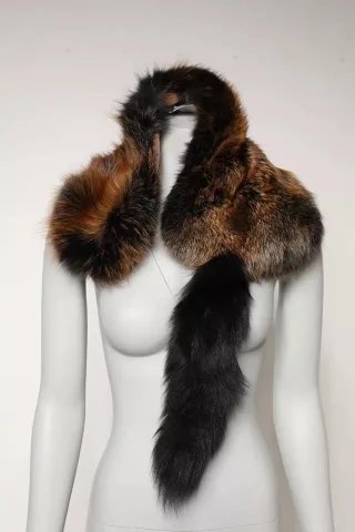 Braun-Rot Fuchs Pelz Halswärmer Winter Schal