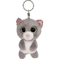 Glubschis Schlüsselanhänger Katze Felinja, Kuscheltier grau