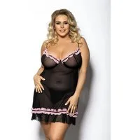 Anais Apparel Size Plus Minikleid Minikleid in schwarz/pink - 5XL/6XL