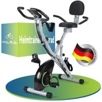 kehot Heimtrainer Heimtrainer Fahrrad Klappbar mit LCD & Herzfrequenzsensor (Heimtrainer Indoor Bike mit Magnetwiderstand, Leise & Platzsparend, Verstellbarer Komfortsitz mit PU-Polsterung, bis 145kg Belastbar), Bluetooth APP Kompatibel mit Kinomap &