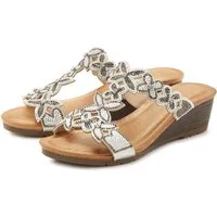 Vivance Mule, Sommerschuh, Sandale, Pantolette mit Keilabsatz und modischen Glitzerdetails