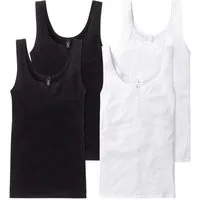 Schiesser Unterhemd Cotton Essentials mit Stickerei-Motiven im Dekolteé-Bereich