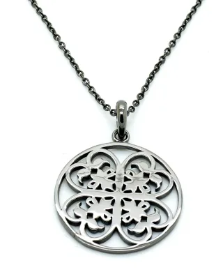 Orphelia Damen-Kette aus 925er Sterlingsilber mit Anhänger – Schwarz ZH-6036/3