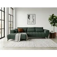 WERK2 Ecksofa Garay 287 x 220 cm modern und bequem, Waffelcord, L-Form, XXL, elektrische Sitztiefenverstellung