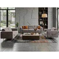 Beautysofa Polstergarnitur im modernen Stil auf hohen Metallbeinen VENEZIA, (Sessel + 2-Sitzer Sofa + 3-Sitzer Sofa im modernes Design), mit Metallbeine, Couchgarnituren aus Velours oder Chenille