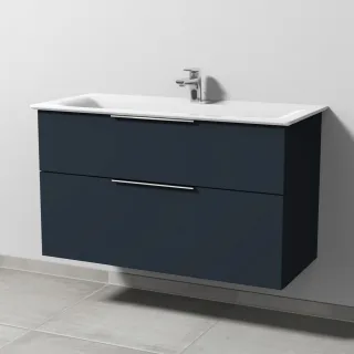 Sanipa 3way Waschtischunterbau zu Ideal Standard Connect Air Waschtisch mit 2 Auszügen, Marine-Matt UP6431R