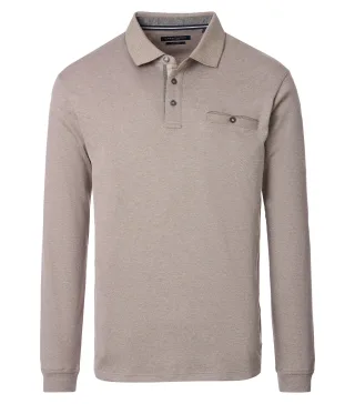 CASAMODA - Polo-Shirt Langarm beige - Gr. - S