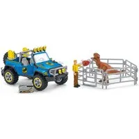 Schleich® Spielfigur DINOSAURS, Geländewagen mit Dino-Außenposten (41464)