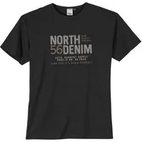 north 56 4 V-Shirt North56Denim Übergrößen T-Shirt schwarz cooler Print