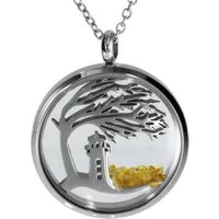 OSTSEE-SCHMUCK Kette mit Anhänger - Windflüchter 30 mm - Edelstahl - ohne Stein (2-tlg)