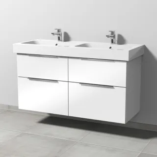 Sanipa 3way Waschtischunterbau zu Geberit iCon Waschtisch mit 4 Auszügen, Weiß-Glanz UF65678