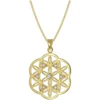 trendor Kette mit Anhänger 15950, für Damen Mandala 925 Silber Vergoldet