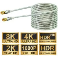 Schwaiger 15m Sat-Kabel 110dB 8K 4K HD TV Antennen-Kabel Video-Kabel, F-Stecker, Kein (1500 cm), Ultra-HD UHD HDR+ HDR 110db Koax-Kabel Koaxial-Kabel F-Stecker