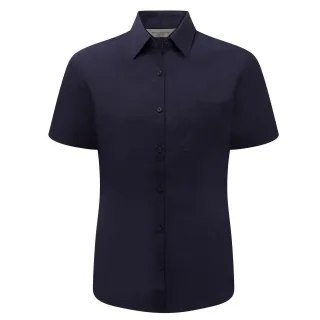 Russell Collection - Formelles Hemd Pflegeleicht für Damen kurzärmlig (Dunkelblau)