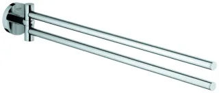 Grohe Handtuchhalter Essentials 40371 2-armig schwenkbar Metall 450mm chrom, 40371001 40371001