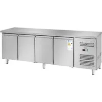 Royal Catering Kühlschrank RCLK-S449, 85.5 cm hoch, 223 cm breit, Kühltisch 450L 4 Türen Saladette Pizzatisch Arbeitsfläche Gastro Profi