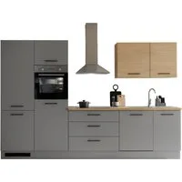 KOCHSTATION Küchenzeile KS-Malfi, Breite 320cm, wahlweise mit E-Geräten, Arbeitsplatte 38mm Stärke