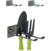 relaxdays Gartengerätehalter Langer Wandhaken 3er Set, (3er Set)
