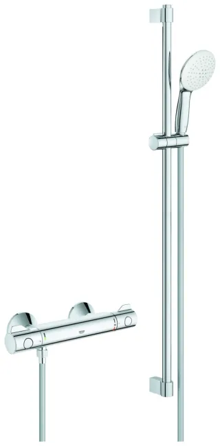 GROHE Thermostat-Brausebatterie Grohtherm 800 34566_2 mit Brausegarnitur 900mm chrom, 34566002 34566002
