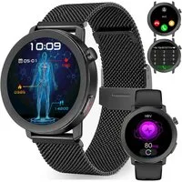 ANYSUN Smartwatch Herren Damen,Fitness Tracker Uhr mit Telefonfunktion Smartwatch (4,1 cm/1,46 Zoll) Gesundheitsuhr mit EKG+HRV/Blutdruckmessung/BMI, mit SOS-Notruf, IP68 100+ Sportmodi,24/7 Herzfrequenz/Schlafmonitor/SpO2, Android/iOS