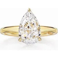 Jumpeak Diamantring 585 Gold, 2ct birnenförmiger Diamant aus Laborzucht, Damen-Ehering, Minimaldesign – tolles Geschenk für Mütter, Töchter, Schwestern