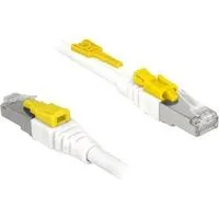 RJ45 Secure Cat. 6A, Kabel weiß, 3 Meter, verriegelbar, LSOH Halogenfrei