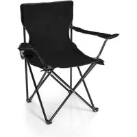 BigDean Campingstuhl Faltstuhl Campingstuhl Anglerstuhl Getränkehalter Klappstuhl (Packung, 1 St), Schwarz, Klappbar, Getränkehalter, Tragetasche
