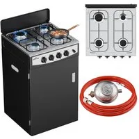HOMELUX Gaskocher Campingkocher, 3/4/5 Flammig Gasherd Kochfeld, Campingkocher mit 1,5M Anschlussschlauch und Druckminderer 50 mbar