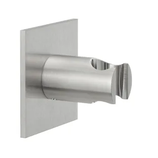 Herzbach spa ix Wandhalter rund rosette 70 eckig, Edelstahl matt gebürstet, 17.994100.2.09 17.994100.2.09