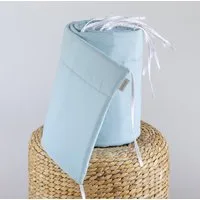 Loolay Bettnestchen HELLBLAU Blau Baumwolle Atmungsaktives Babybett Nestchen BETTUMRANDUNG, (Himmelblau GESCHENK Ausstattung für Neugeborene Babybett 140x70 o. 120x60 cm mit Sprossen, Umrandung Kopfschutz Bett Schutz Bettschlange 420, 360, 210, 180x3