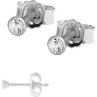 NKlaus Paar Ohrstecker Paar Winzige Ohrstecker 2,0mm Weißgold 585 14 Kara (Paar)
