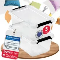 BOXXivo Aufbewahrungsbox Aufbewahrungsboxen mit Deckel BPA-freie & lebensmittelechte Boxen (2 St), Plastikbox mit Deckel - robuste & stapelbare Aufbewahrungsboxen