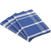 ROSS Geschirrtuch Exclusiv, (Set, 3-tlg), Blockkaro, 50% Baumwolle, 50% Leinen, 50x70 cm