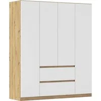 rauch Drehtürenschrank Schrank Garderobe MAINZ Breiten 91/136/181/226/271/315/360, Höhe 210cm (3 verschiedene Ausstattungen BASIC/CLASSIC/PREMIUM (inkl. SOFT-CLOSE) grifflose Front, Außentüren mit Push-to-Open Funktion MADE IN GERMANY