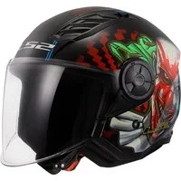 LS2 Motorradhelm OF616 Airflow II Happy Dreams Jethelm, vorbereitet für Kommunikationssystem