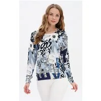 Passioni Strickpullover mit Mustermix