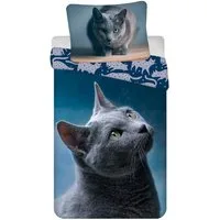 Jerry Fabrics Bettwäsche Dark Cat Baumwolle – Bettbezug 140x200 cm & Kissenbezug 70x90 cm
