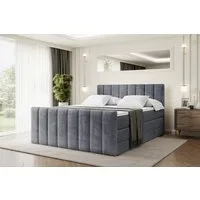ALTDECOR Boxspringbett OTTA-Z KING (Multipocket-Matratze H4, H3 Matratze Bonellfederung, Topper, Kopfteil), Doppelbett mit Fußteil