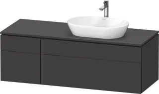 Duravit L-Cube Konsolenwaschtischunterbau wandhängend Graphit Supermatt 1420x550x482 mm - LC48750808 LC4875080800000
